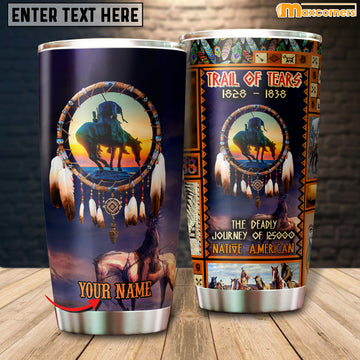 Personalized Native Wolf Tumbler