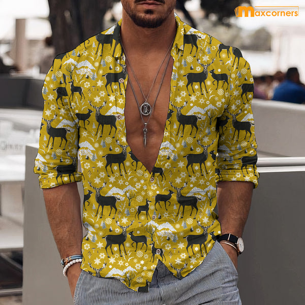 Maxcorners Deer Casual Shirt Multicolor 3 Colors