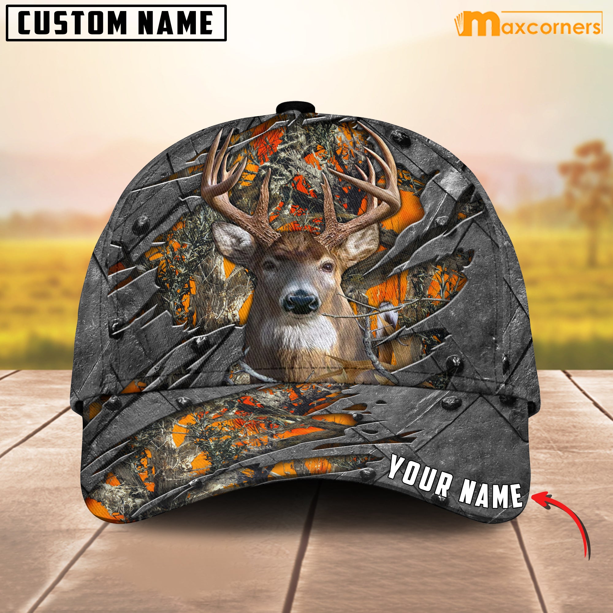 Deer Hunter Hunting Personalized Cap 3D Multicolored Deer Hunter Hunting Personalized Cap 3D Multicolored