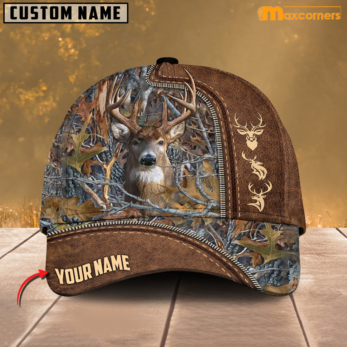 Maxcorners Deer Hunting Personalized Cap 3D Multicolored