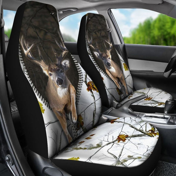 Maxcorners Deer Hunting Zipper Camo Car Seat Cover