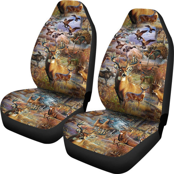 Maxcorners Camo Hunting Animals On Front Car Seat Cover