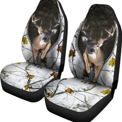Maxcorners Deer Hunting Zipper Camo Car Seat Cover