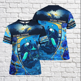 Maxcorners Scuba Diving Dark Blue All Over Printed Shirt