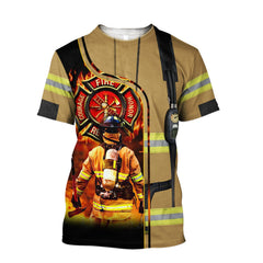 Maxcorners Brave Firefighter 3D Printed Shirt