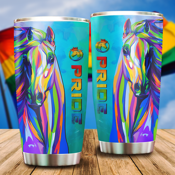 Maxcorners LGBT Horse PRIDE 2022 LGBTQ Flag Tumbler