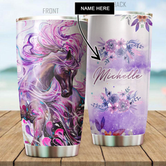 Maxcorners Customize Name Beautiful Horse Steel Tumbler