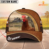 Maxcorners Rooster Happy Face Customized Name Cap