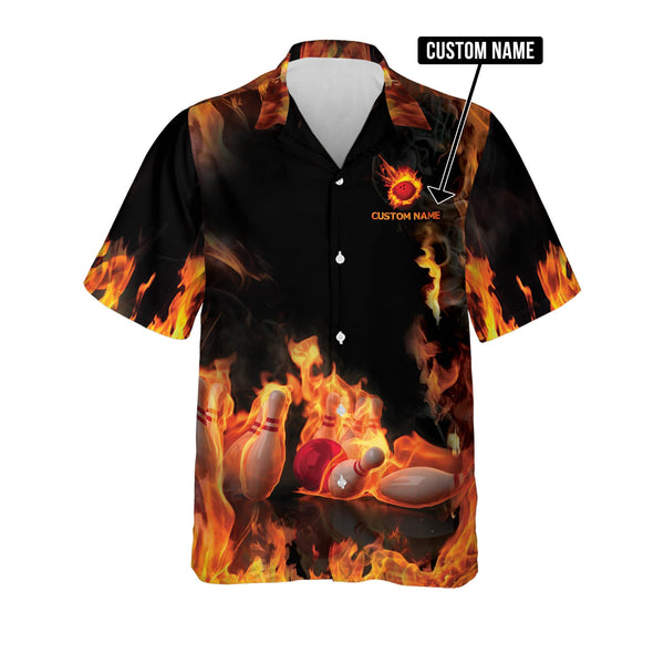 Maxcorners Bowling Champion Personalized Name Hawaiian Shirt