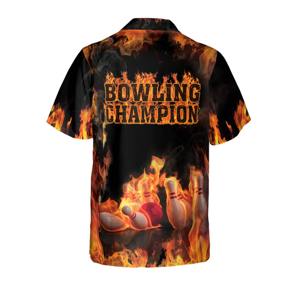 Maxcorners Bowling Champion Personalized Name Hawaiian Shirt