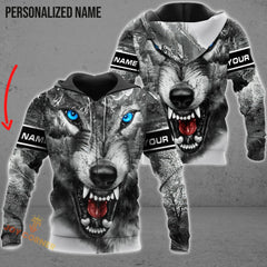 Maxcorners White Wolf Shirts Personalized 3D Design All Over Printed
