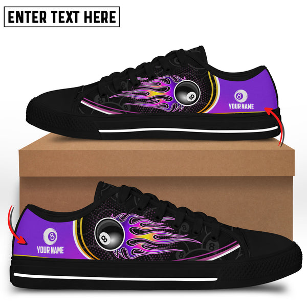 Maxcorners Purple Billiard Personalized Name Low Top Shoes