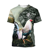 Maxcorners Rooster Unisex Deluxe Green Hoodie