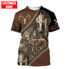 Maxcorners Customized Name Deer Hunting 3D Design All Over Printed