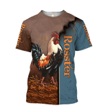 Maxcorners Rooster Unisex Deluxe Blue Hoodie