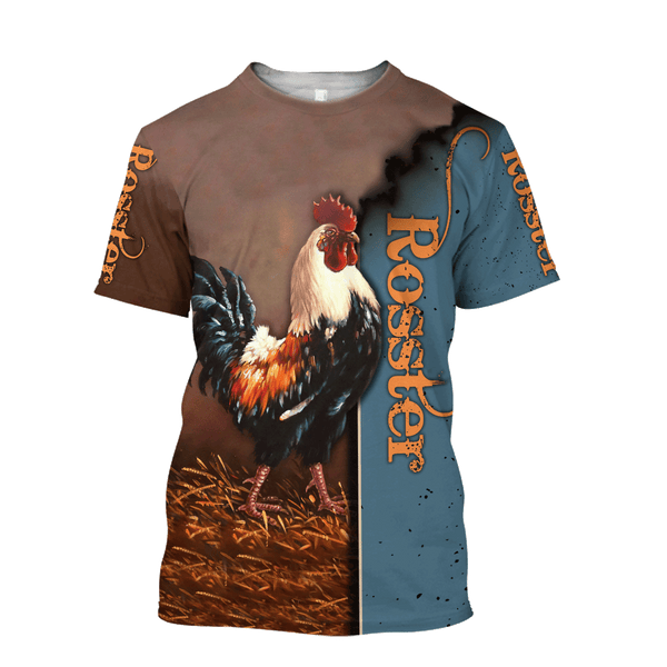 Maxcorners Rooster Unisex Deluxe Blue Hoodie