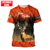 Maxcorners Personalized Name Deer Hunting Orange Green Camo 3D Design All Over Printed