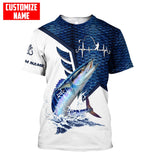 Maxcorners Custom Name Wahoo Fish Fishing Heartbeat 3D Shirt