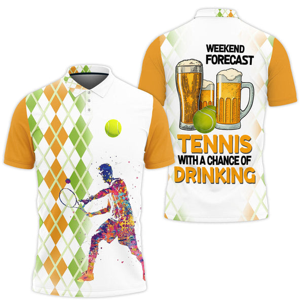 Maxcorners Tennis With A Chance Of Drinking All Over Printed Shirt