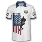 Maxcorners Tennis Player Silhouette American Flag Customized Name All Over Printed Shirt