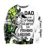 Maxcorners Custom Name Dad Bass Fishing Tattoo