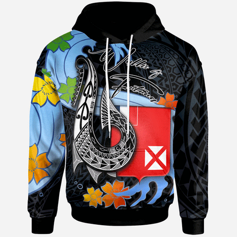 Maxcorners Wallis and Futuna Hoodie - Fish Hooks And Wave