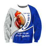 Maxcorners Personalized Name Rooster Puerto Rico Hoodie