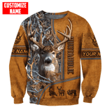 Maxcorners Huntaholic Personalized Name 3D Over Printed Hoodie