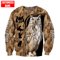 Maxcorners Customized Name Owl Hunting 3D Design All Over Printed