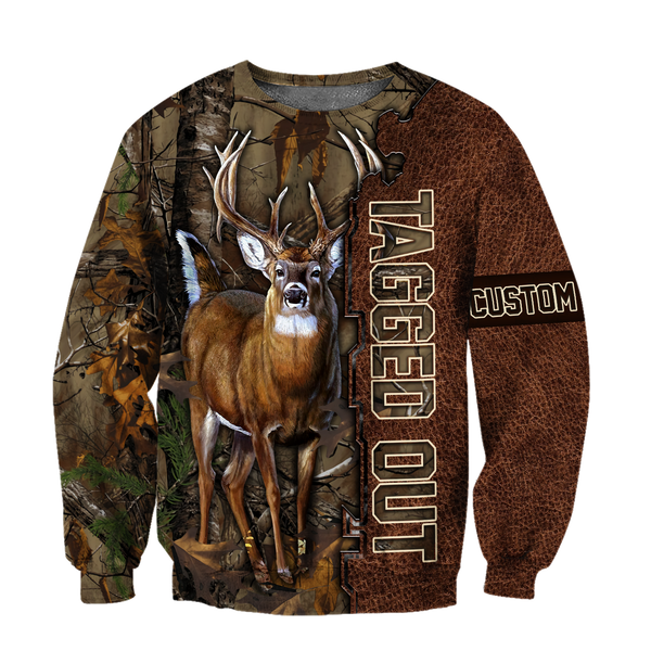 Maxcorners Deer Hunting Personalized Name 3D Over Printed Hoodie