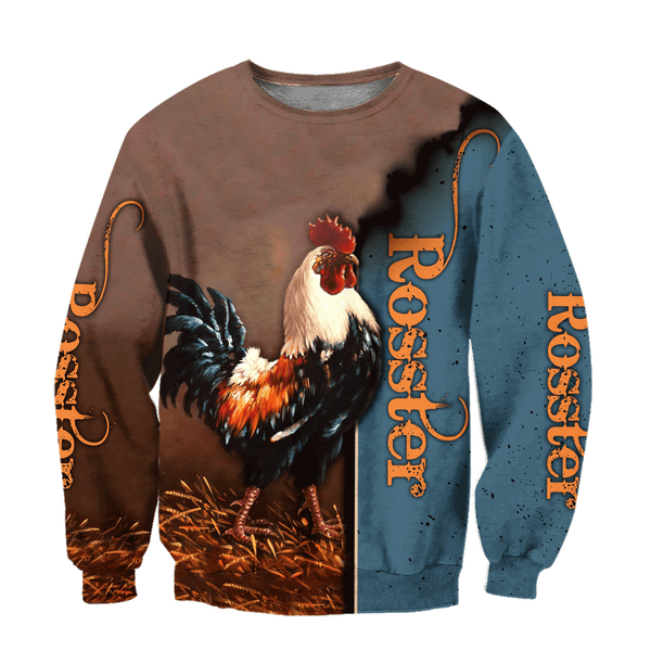 Maxcorners Rooster Unisex Deluxe Blue Hoodie