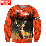 Maxcorners Personalized Name Deer Hunting Orange Green Camo 3D Design All Over Printed