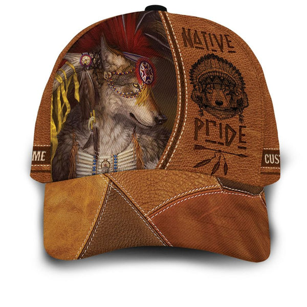 Maxcorners Personalized Wolf Feather Hat Native American Cap