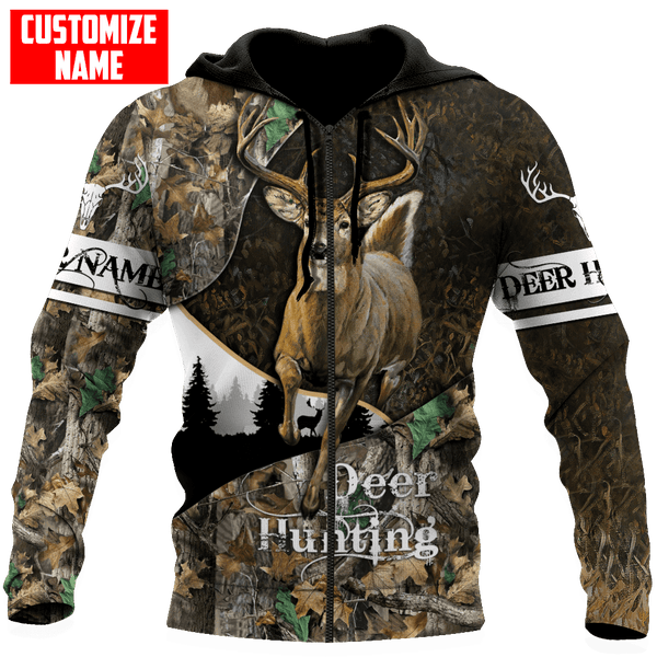 Maxcorners Deer Hunting Personalized Name 3D Over Printed Hoodie