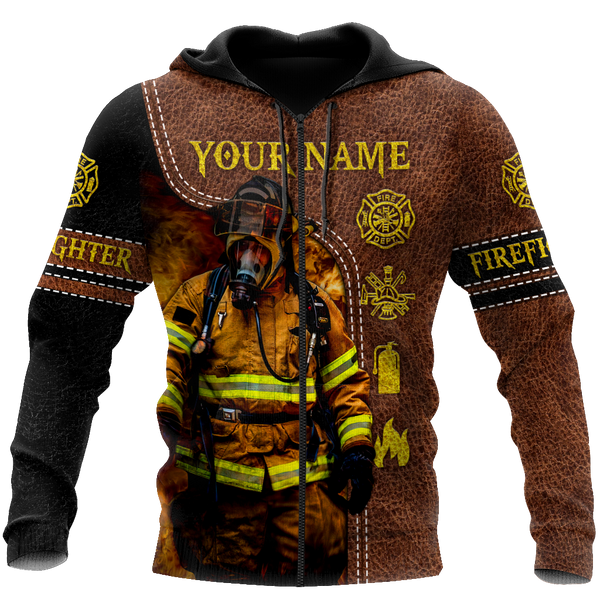 Maxcorners Personalized Firefighter Brown Shirt