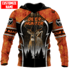 Maxcorners Deer Hunting Orange Personalized Name 3D Over Printed Hoodie