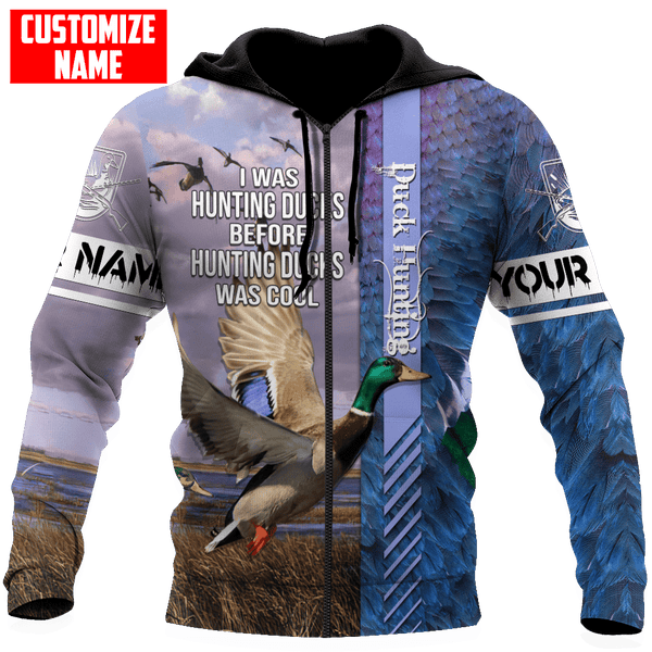 Maxcorners Duck Hunting Personalized 3D Over Printed Hoodie