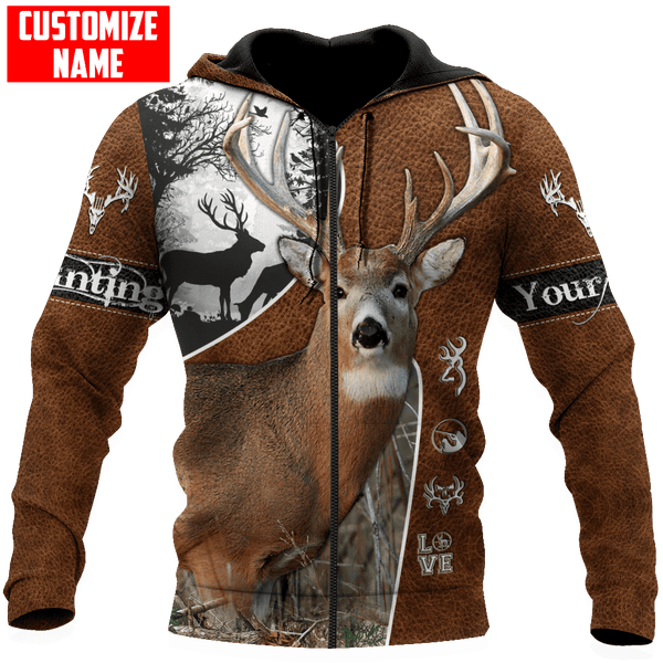 Maxcorners Deer Hunting Personalized Name 3D Over Printed Hoodie