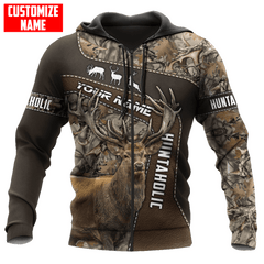 Maxcorners Deer Hunting Personalized Name 3D Over Printed Hoodie