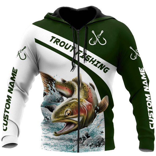 Maxcorners CustomName Trout Gone Fishing Shirts