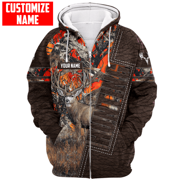 Maxcorners Deer Hunting Personalized Name 3D Over Printed Hoodie