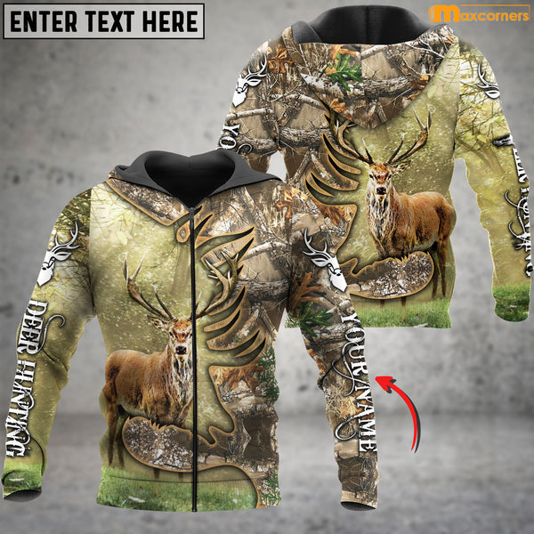 Maxcorners Deer Hunting Personalized Name 3D Over Printed Hoodie