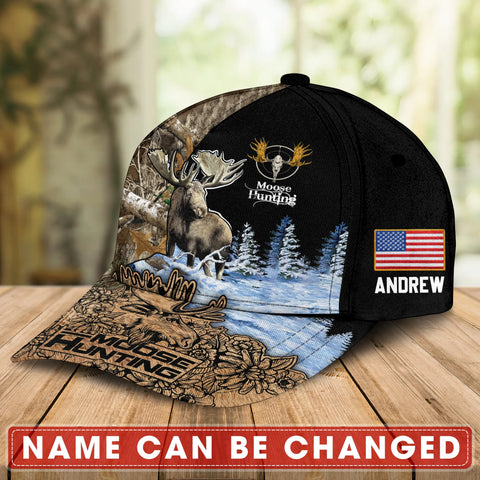 Maxcorners Love Moose Hunting Personalized Cap