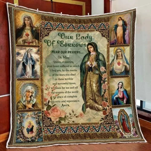 Maxcorners Our Lady Of Sorrows Mother Mary Quilt - Blanket