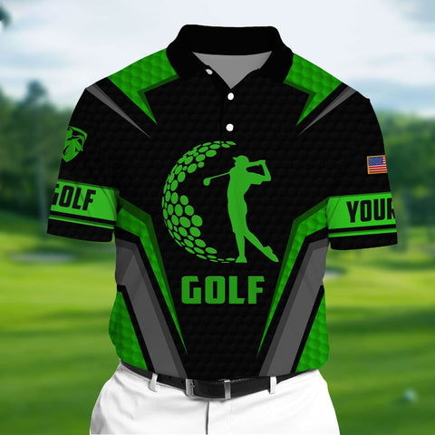 Max Corners Green Pride Premium Art Golf 3D Polo For Lovers Multicolor Custom Name Polo