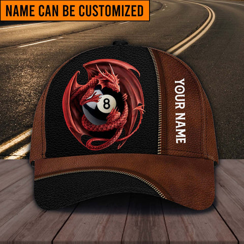 Maxcorners Billiard Dragon Personalized Name 3D Over Printed Cap