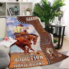 Maxcorners Customized Named Blanket Mine Addiction Just Happend To Be Horse Riding  - Blanket