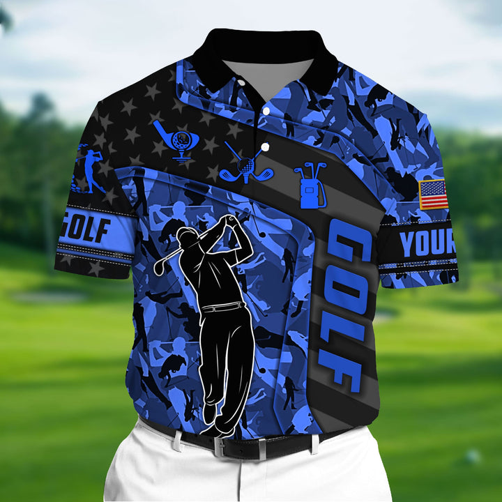 Max Corners Unique Love Golf Pattern Multicolor Personalized 3D Golf Polo Shirt