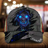 Maxcorners Custom Name Angry Skull Cap