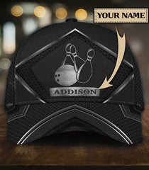 Maxcorners Black Classic Personalized Name 3D Cap